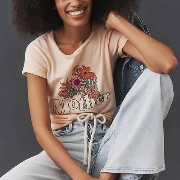MOTHER Tops - MOTHER Anthropologie The Itty Bitty Tee Flower Super Bloom Size S NWT